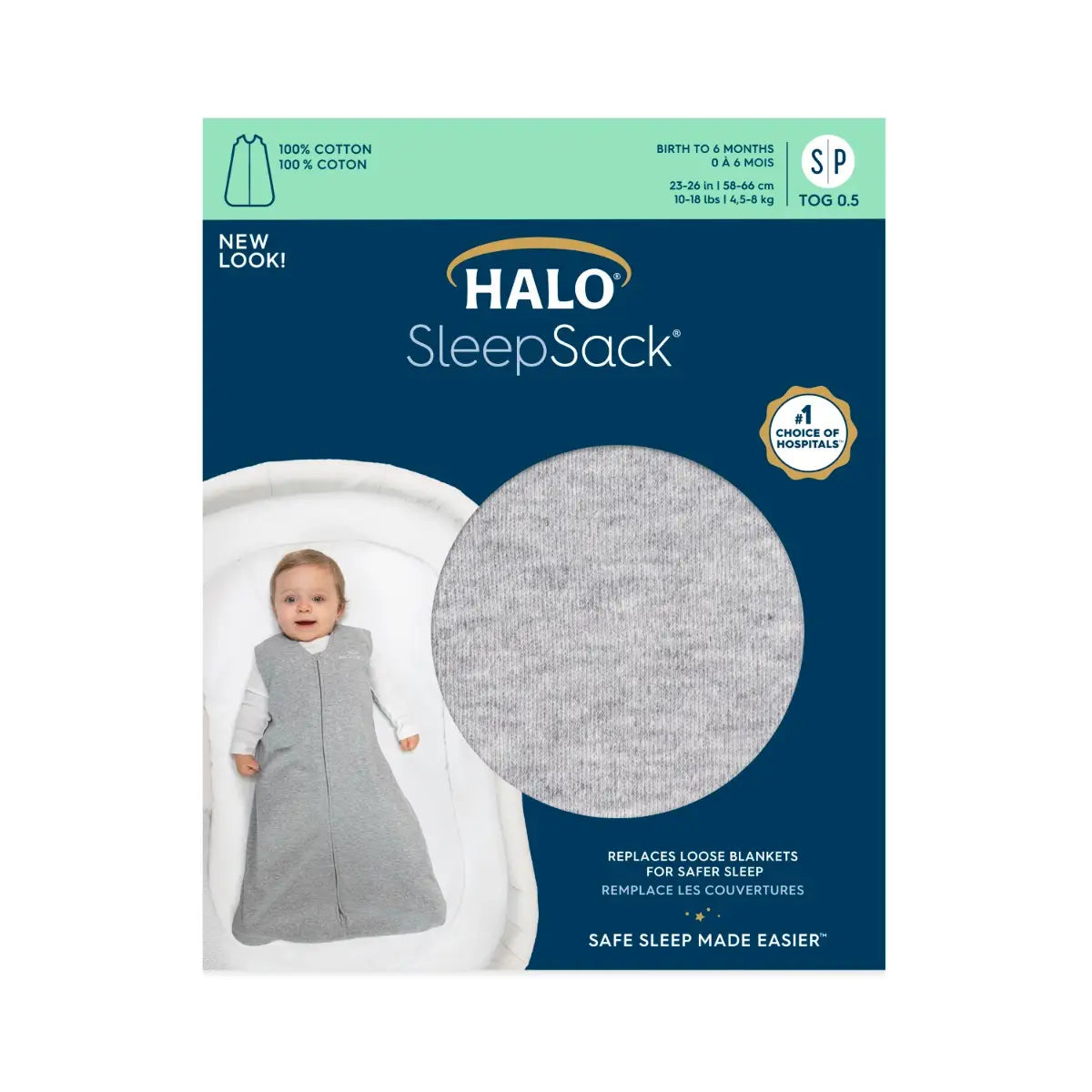 HALO SleepSack Wearable Each Blanket Grey