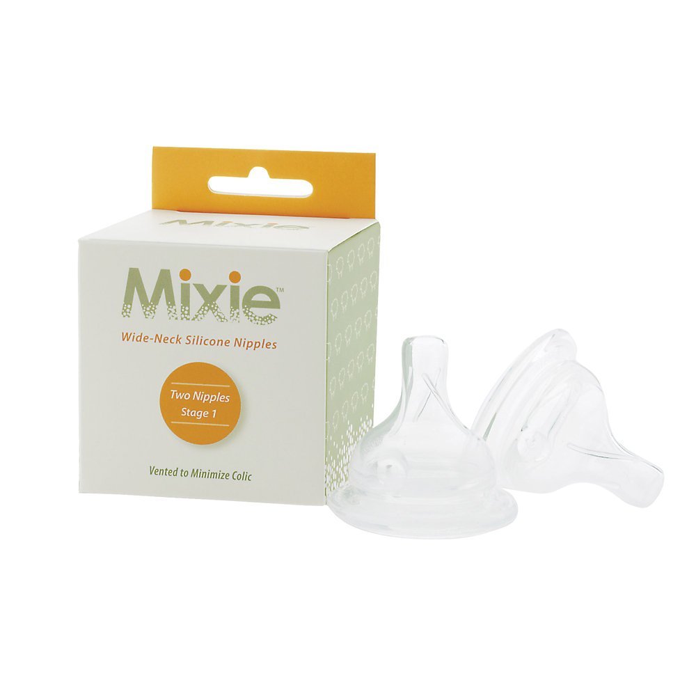 Mixie Wide - Neck Silicone Nipples 2-pk