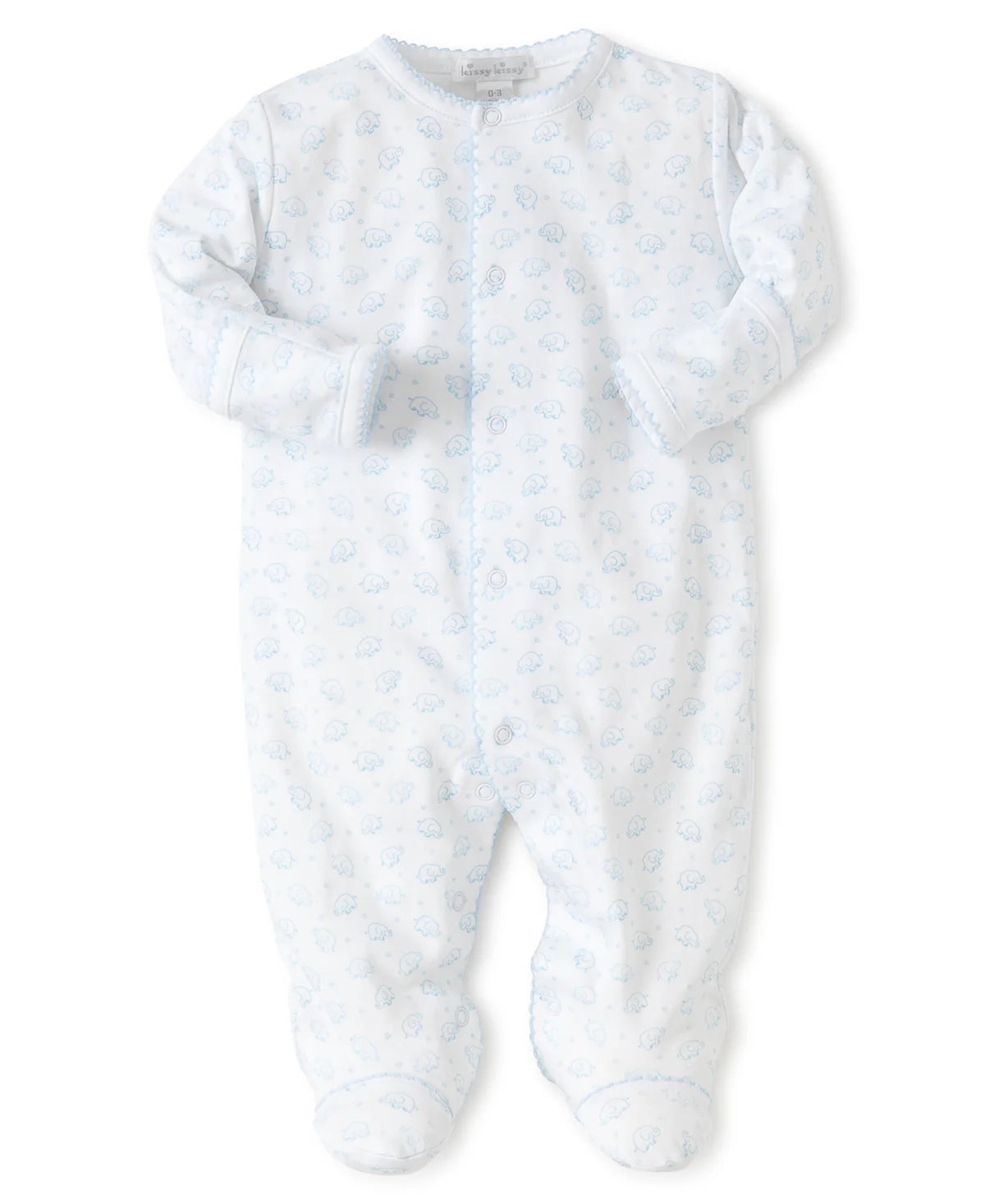 Kissy Kissy Ele-fun Print Footie Light Blue