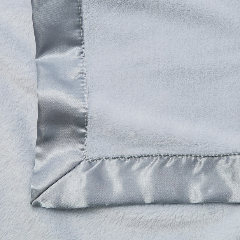 Elegant Baby Satin Trim Flannel Fleece Blanket