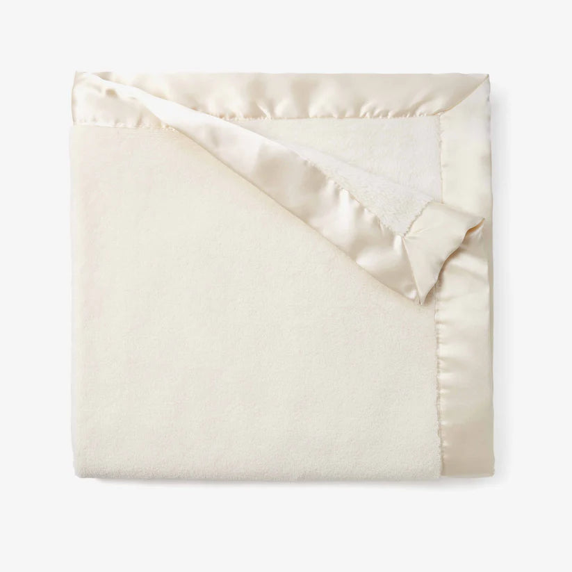 Elegant Baby Satin Trim Flannel Fleece Blanket