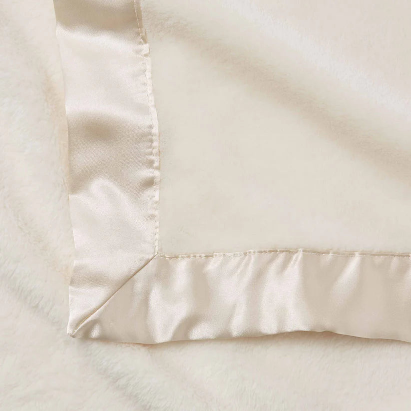 Elegant Baby Satin Trim Flannel Fleece Blanket