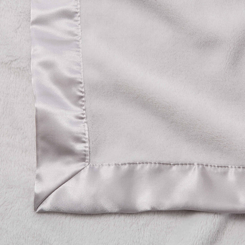 Elegant Baby Satin Trim Flannel Fleece Blanket