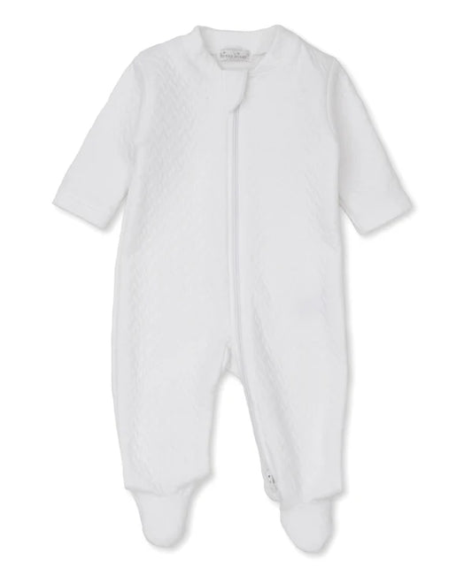 Kissy Kissy Classic Jacquards White Zip Footie