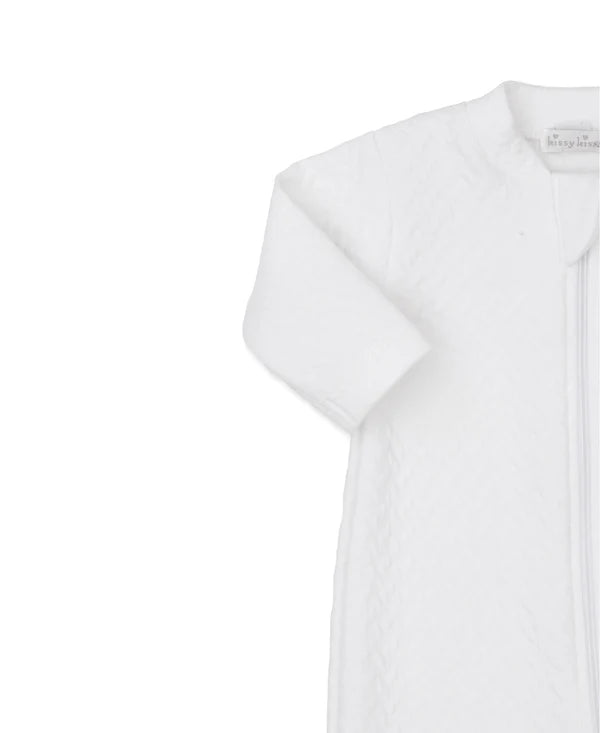 Kissy Kissy Classic Jacquards White Zip Footie