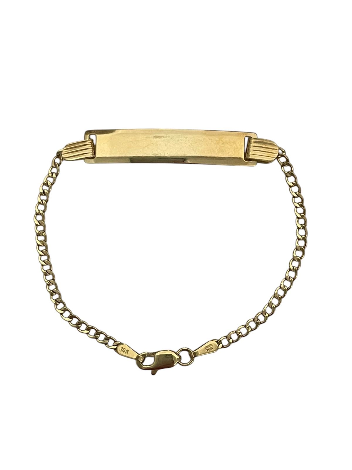 Pulsera Bebe / Cubana Oro Amarillo 10 Kilates Niño