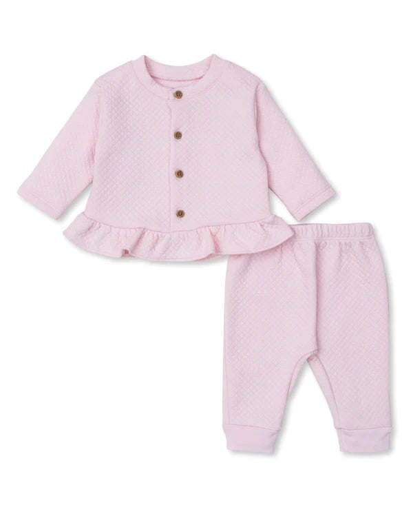 Kissy Kissy Love Pink Jacquard Pant Set