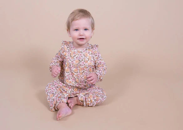 Angel Dear Autumn Days Romper W/Ruffle Sleeve