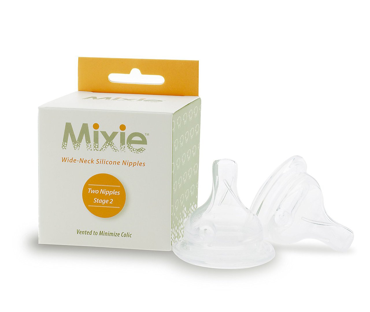 Mixie Wide - Neck Silicone Nipples 2-pk