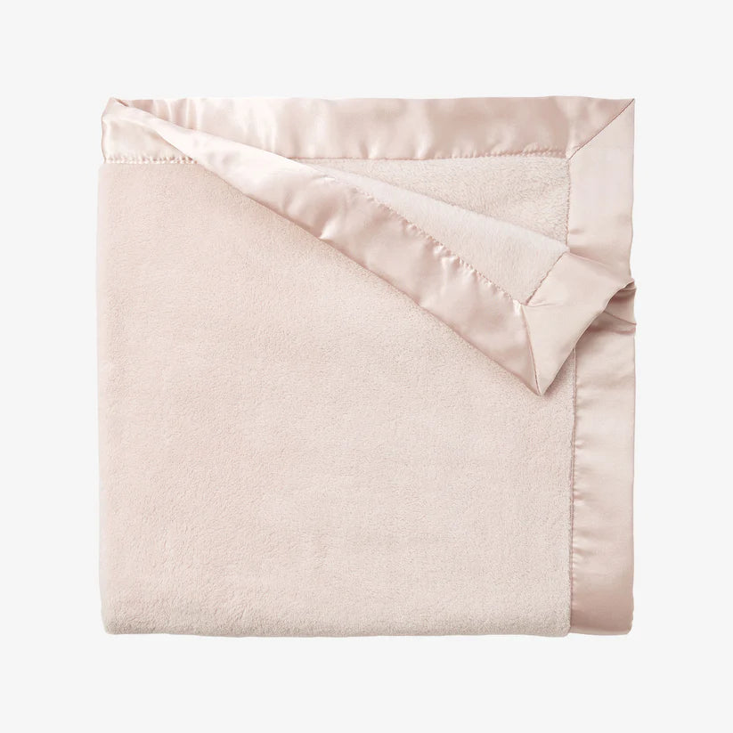 Elegant Baby Satin Trim Flannel Fleece Blanket