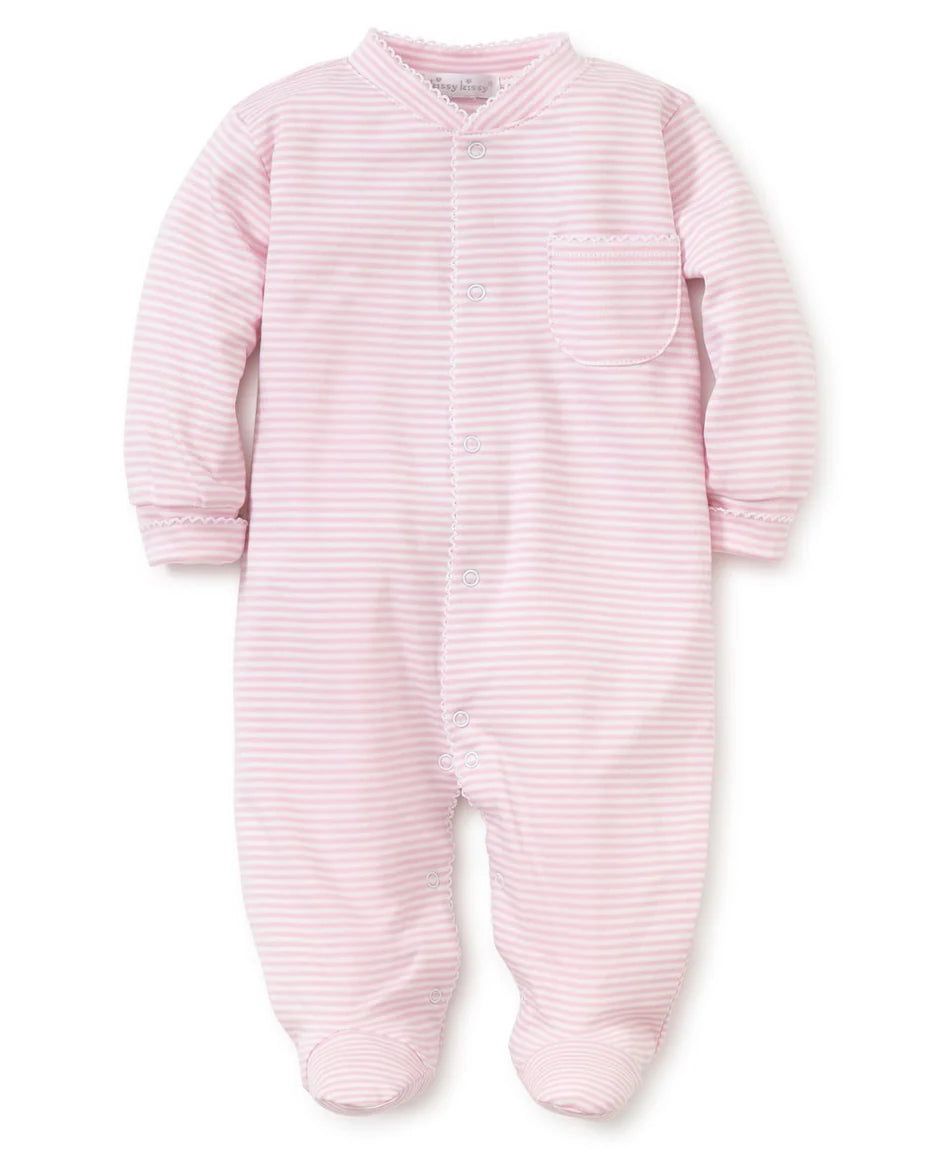 Kissy Kissy Stripes Footie Pink