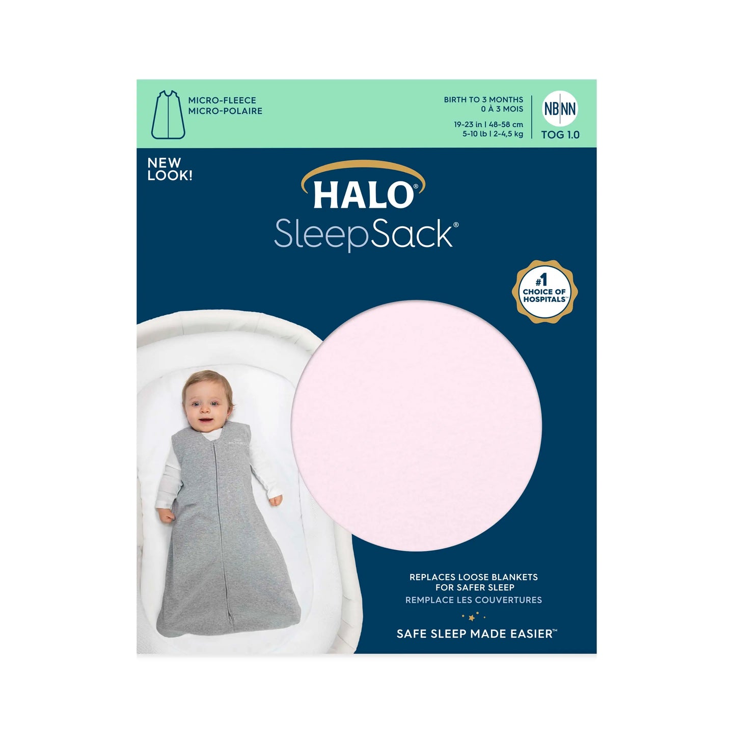 HALO SleepSack Wearable Blanket Micro-Fleece Pink