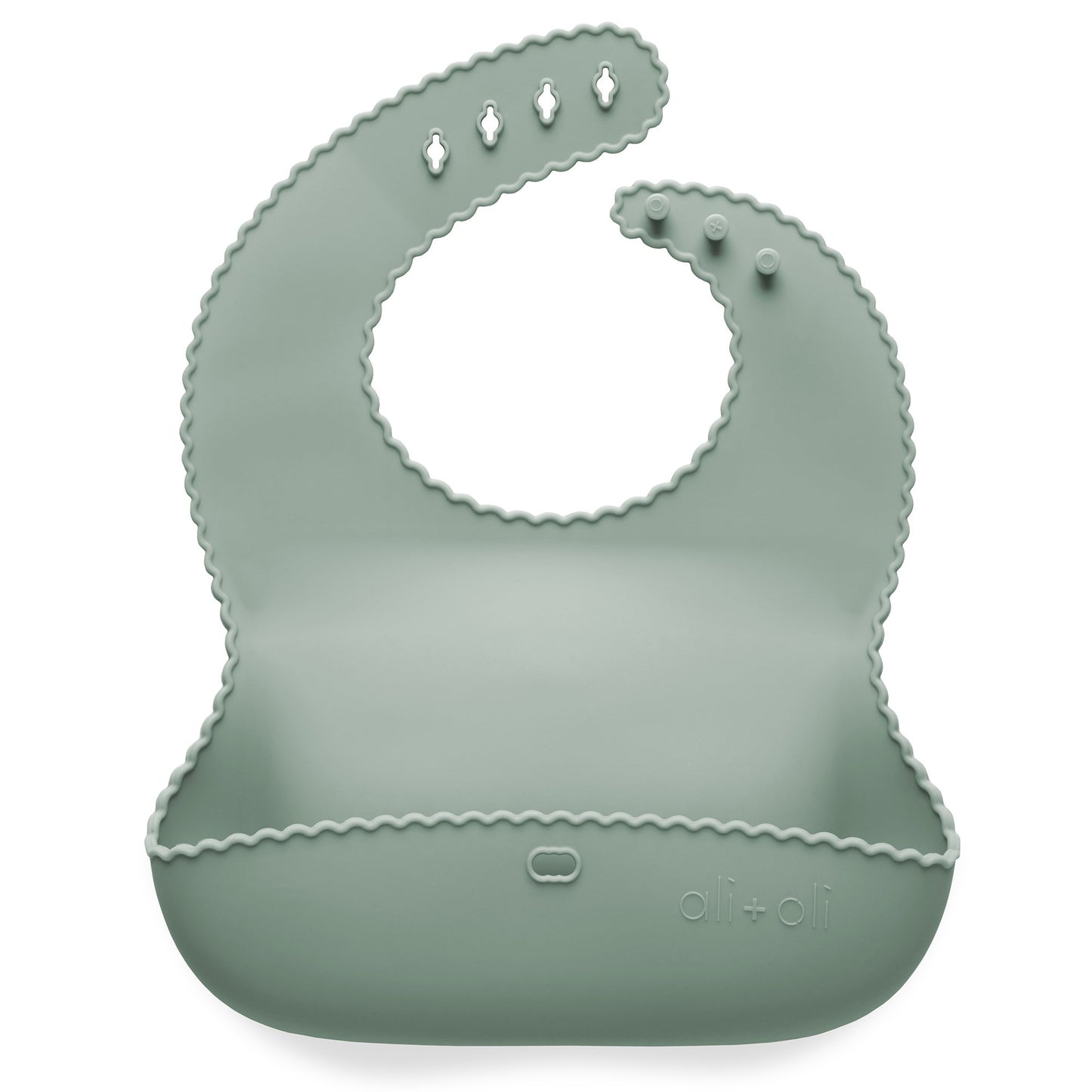 Ali + Oli Silicone Baby Bib Roll Up & Stay Closed