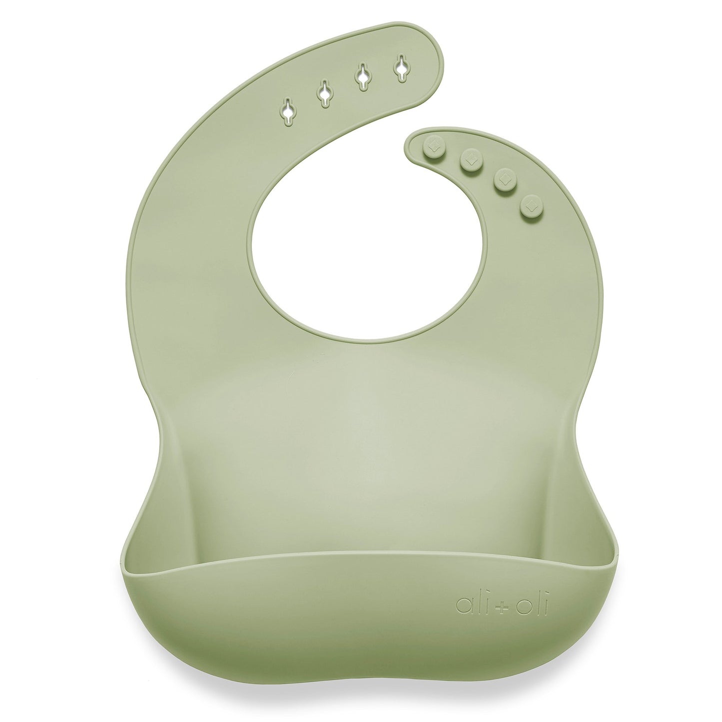 Ali + Oli Silicone Baby Bib Roll Up & Stay Closed